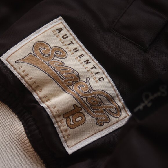 Rare Sean John XL Satin Bomber Jacket Brown Orange Y2K P Diddy VTG Hip Hop - Picture 4 of 13